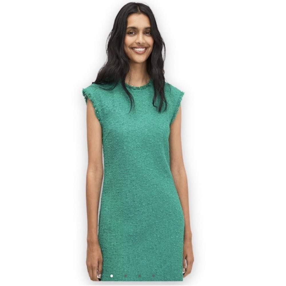 Kate Spade New York sequin tweed shift dress in Plaza green Size 10